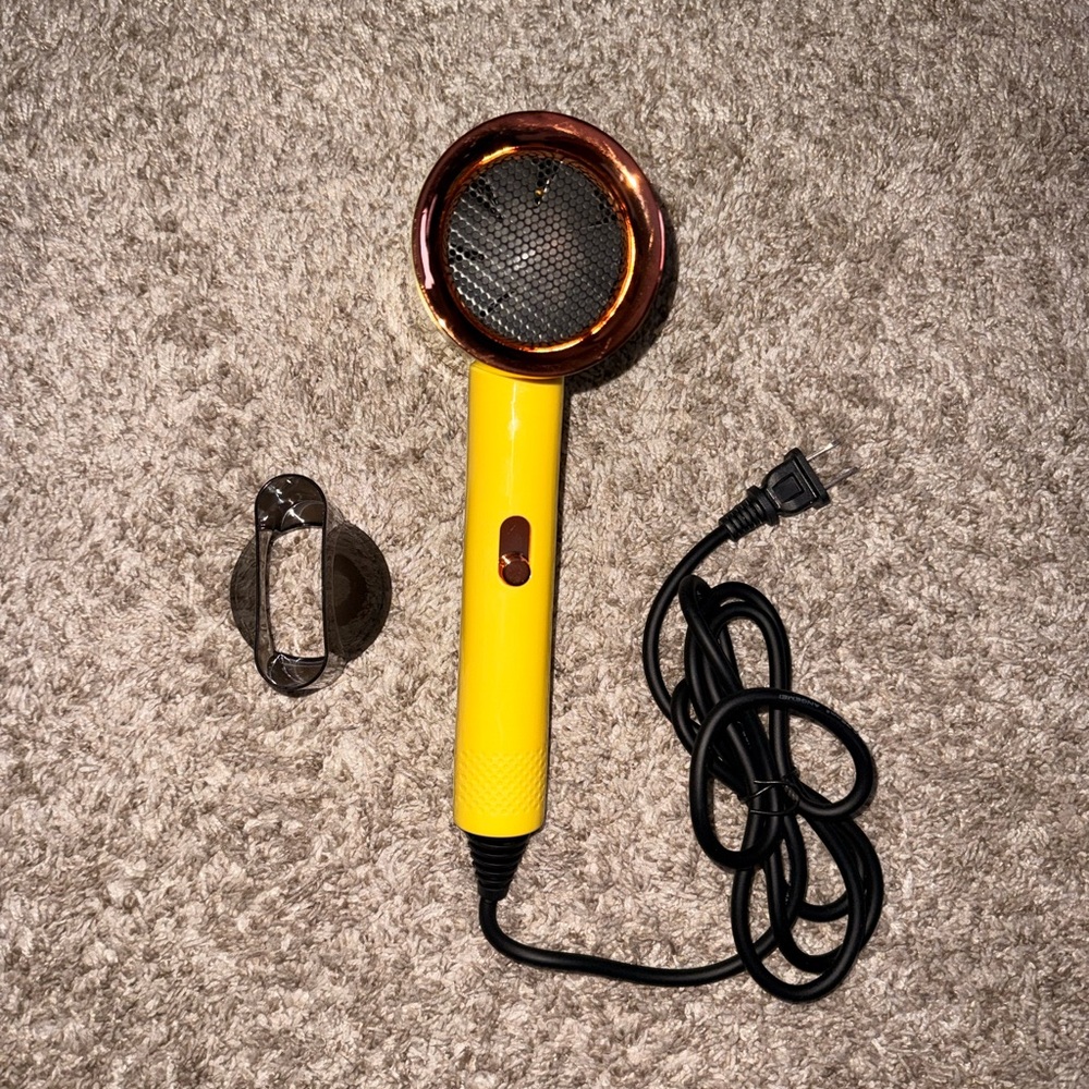 Yellow Hair Dryer with Attachment